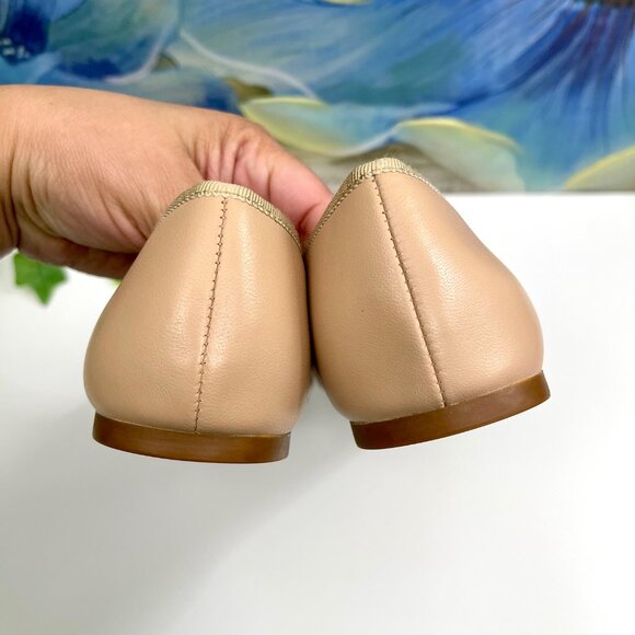 Coach Alina Logo Ballet Flats with Bow Detail in Beige Size 7.5 - Picture 11 of 14